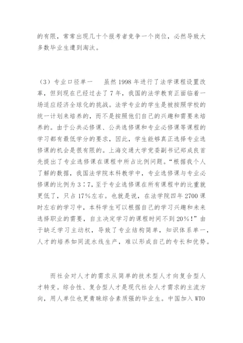 高校法学专业毕业生就业冷的思考谢飞法律论文网.docx