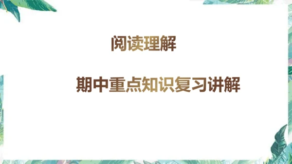 部编版语文五年级阅读理解期中重点知识复习讲解   课件