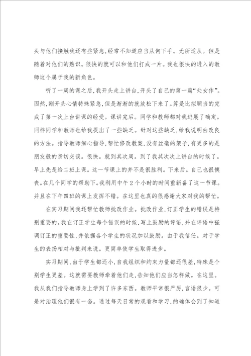 师范生实习总结范文2篇
