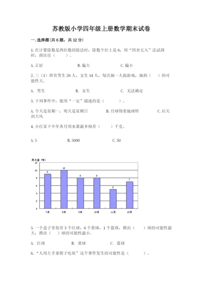 苏教版小学四年级上册数学期末试卷附答案（a卷）.docx