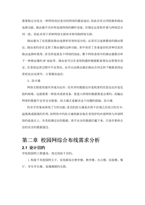校园网综合布线设计专题方案.docx