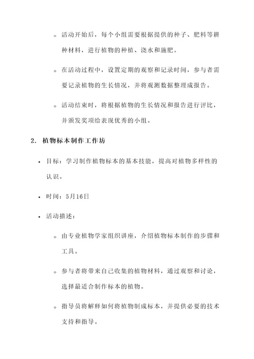 奇妙的植物实践活动计划