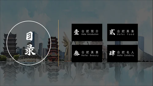 庐洲城市旅游景点风景通用PPT模板