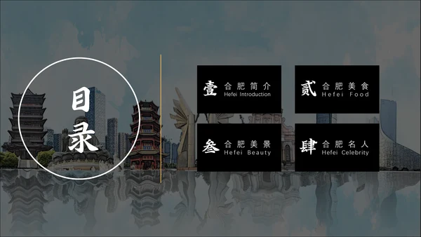 庐洲城市旅游景点风景通用PPT模板