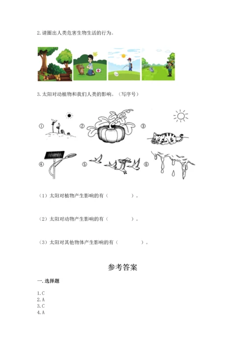 教科版二年级上册科学期末测试卷及完整答案（网校专用）.docx