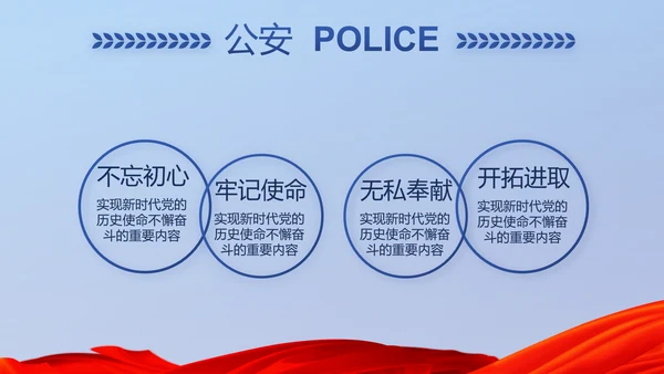 蓝色大气公安警察派出所演讲动态PPT
