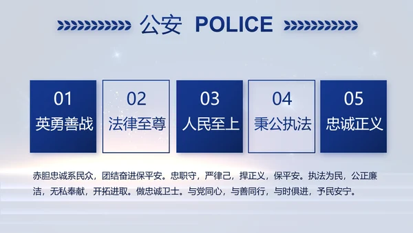 蓝色大气公安警察工作汇报PPT动态模板