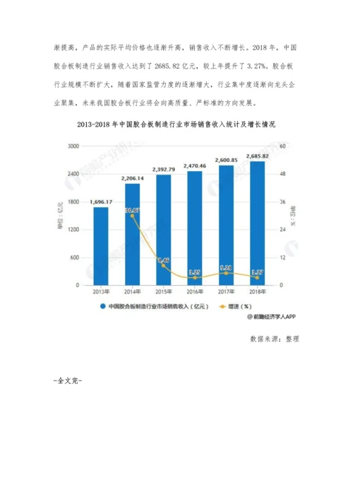 中国胶合板行业市场现状及发展趋势分析-产品中高端发展-实际平均价格升高.docx