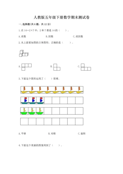 人教版五年级下册数学期末测试卷审定版.docx