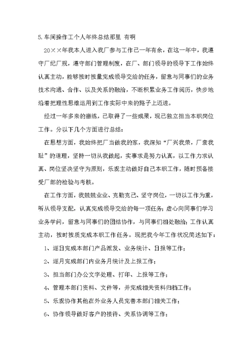 技能员个人工作总结范文