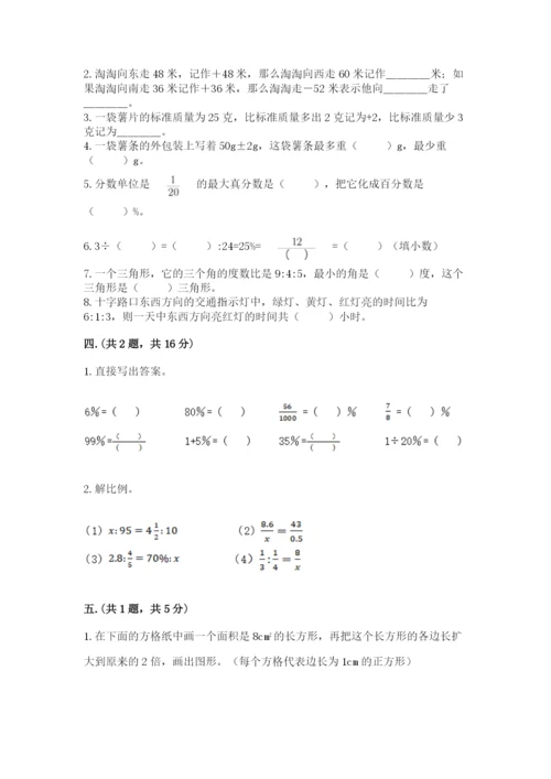 苏教版数学六年级下册试题期末模拟检测卷及参考答案（黄金题型）.docx