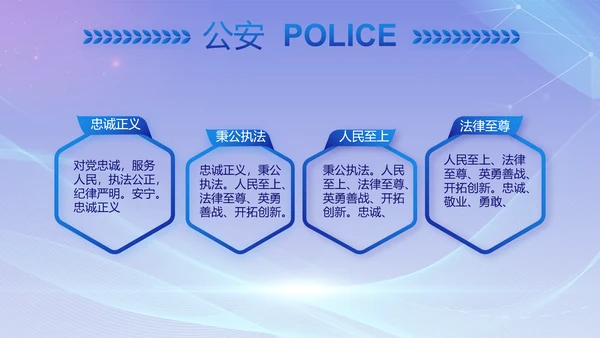 大气公安年终工作总结新年计划PPT动态模板