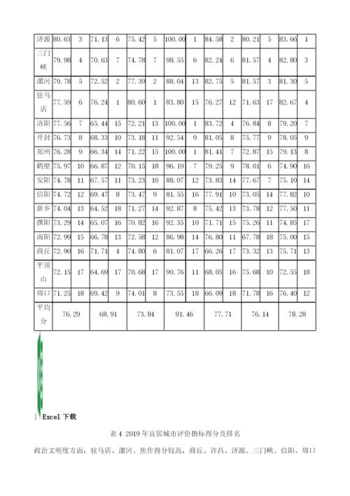 河南省十八市宜居度综合评价.docx