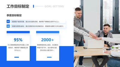 蓝色商务风工作目标制定图文页