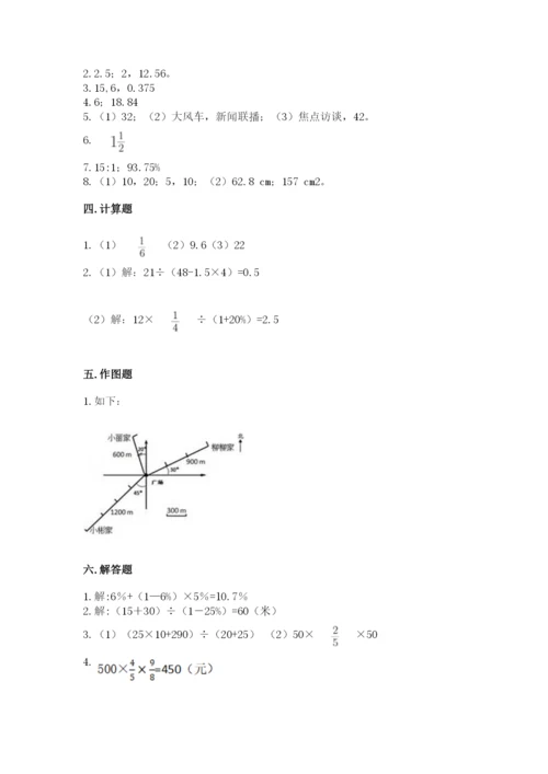 小学数学六年级上册期末测试卷附参考答案（预热题）.docx