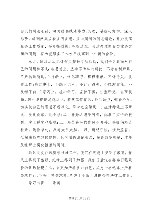 法院作风整顿推进会议学习心得.docx