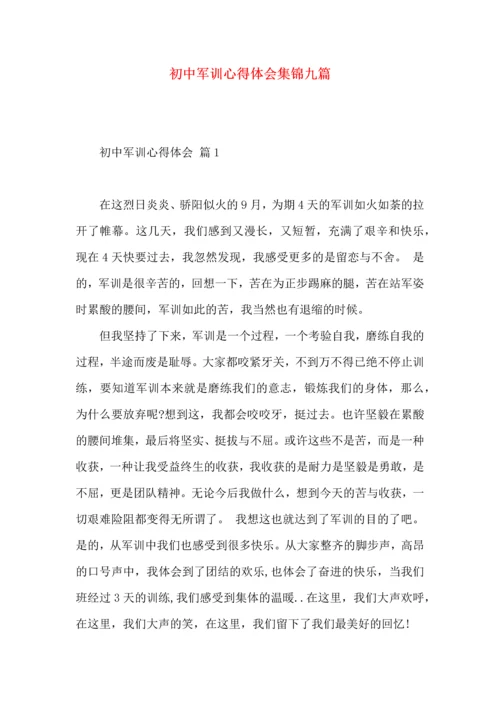 初中军训心得体会集锦九篇（一）.docx