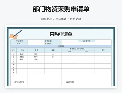 部门物资采购申请单