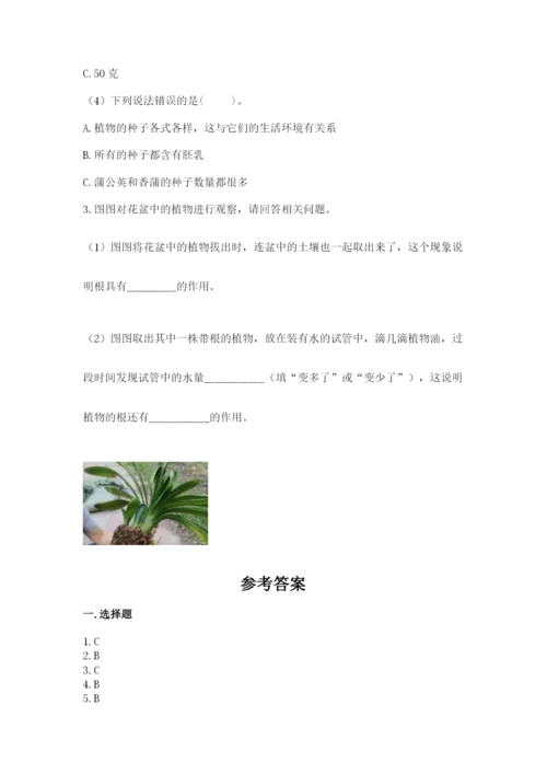 科学四年级下册第一单元《植物的生长变化》测试卷（名师系列）.docx