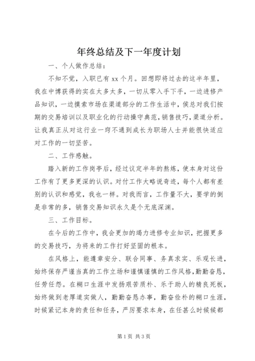 年终总结及下一年度计划.docx