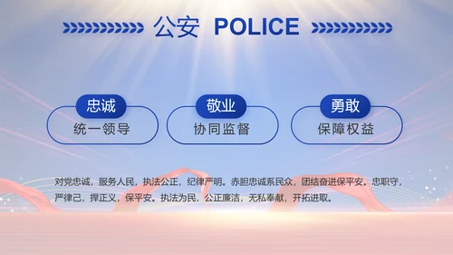 蓝色大气公安民警年终述职报告动态PPT模板