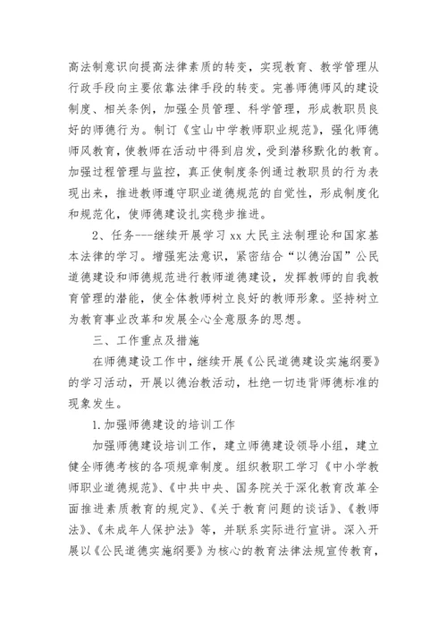 2023学校师德师风工作计划.docx