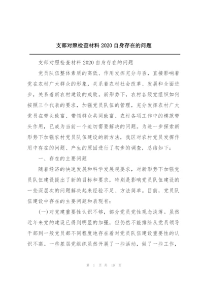 支部对照检查材料2020自身存在的问题.docx