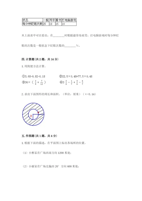 2022六年级上册数学期末测试卷精品（历年真题）.docx