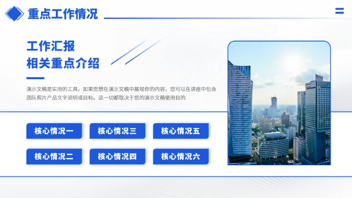 蓝色工作汇报述职年终总结PPT模板