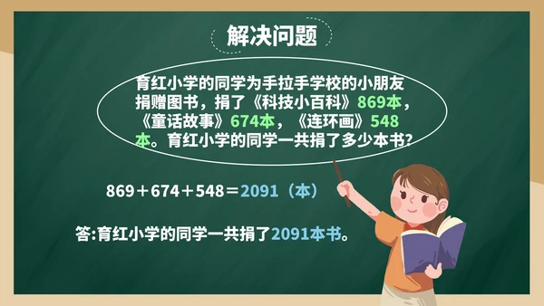 带内容人教三年级万以内的加法和减法三PPT模板