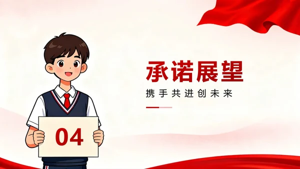 红色党政简约插画风校园团支书竞选