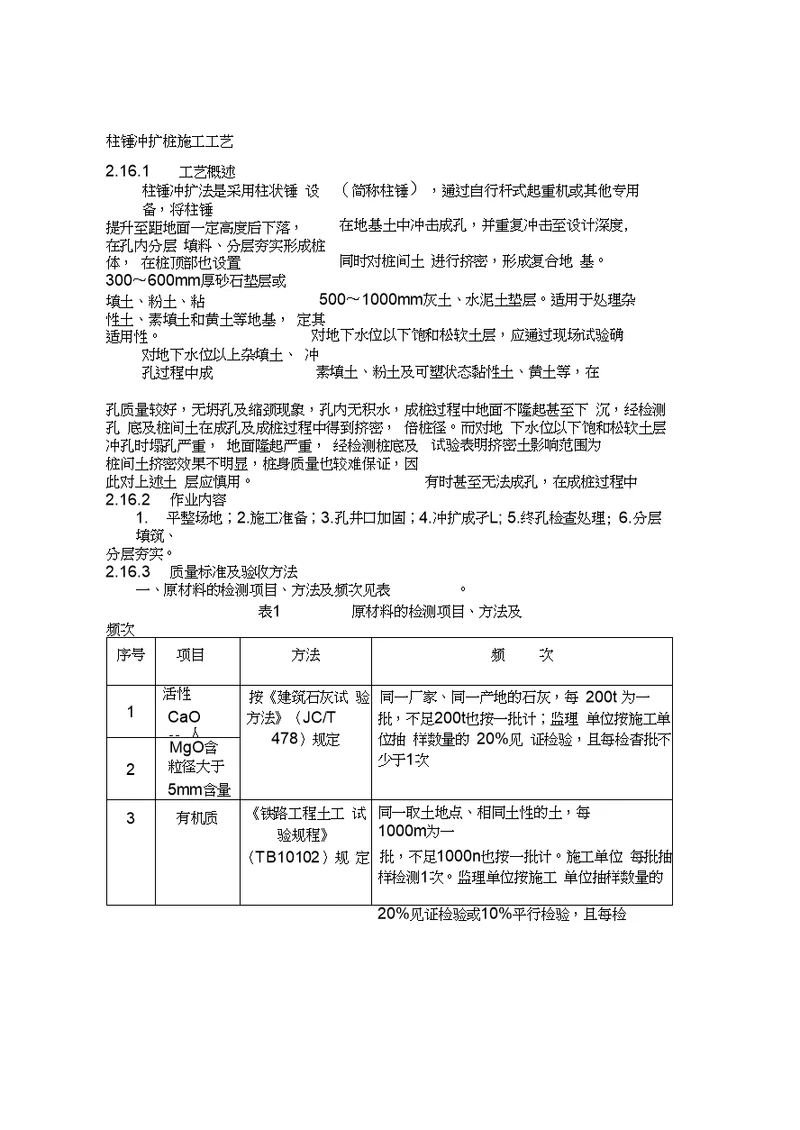 柱锤冲扩桩施工工艺