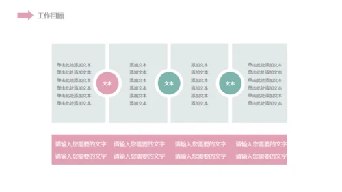 小清新粉色花草通用PPT模板