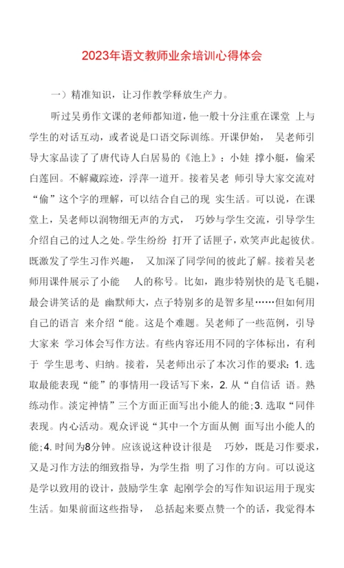 2023年语文教师业余培训心得体会.docx
