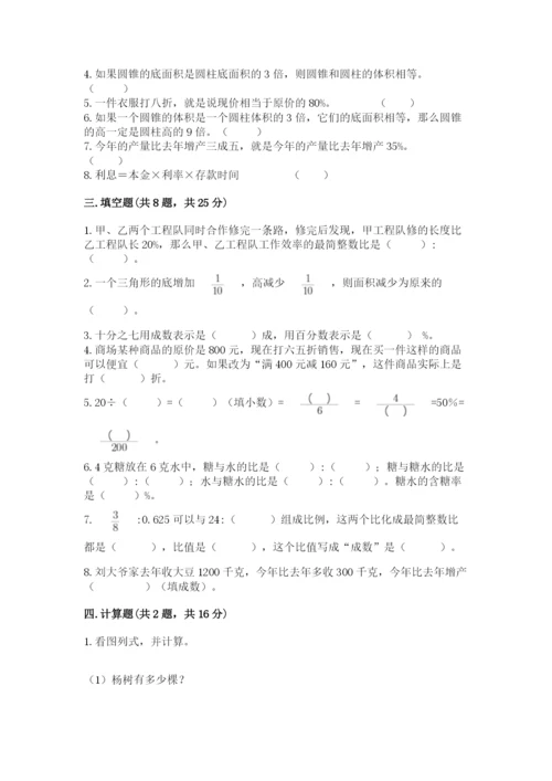 北京版六年级下册数学期中测试卷及完整答案（名师系列）.docx