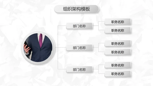 微立体商务几何公司企业组织架构图PPT模板