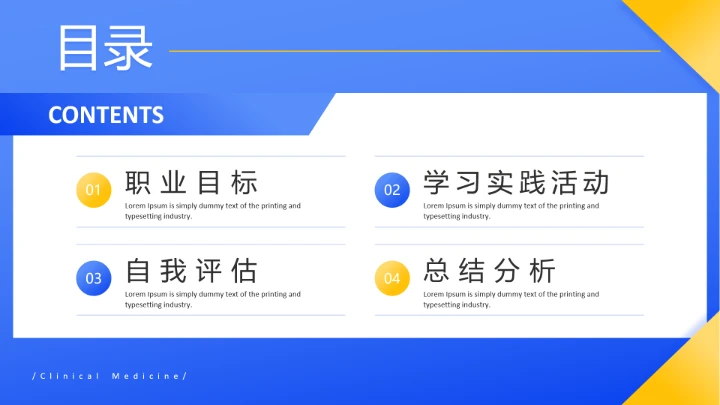 临床医学专业大学生职业生涯发展展示PPT模板