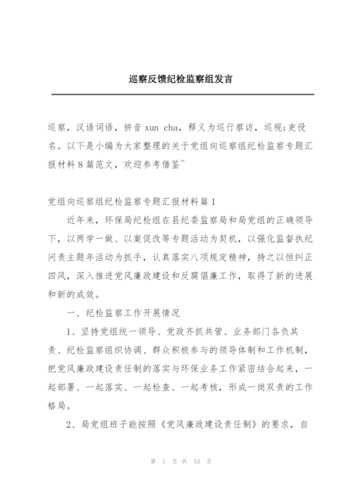 巡察反馈纪检监察组发言.docx