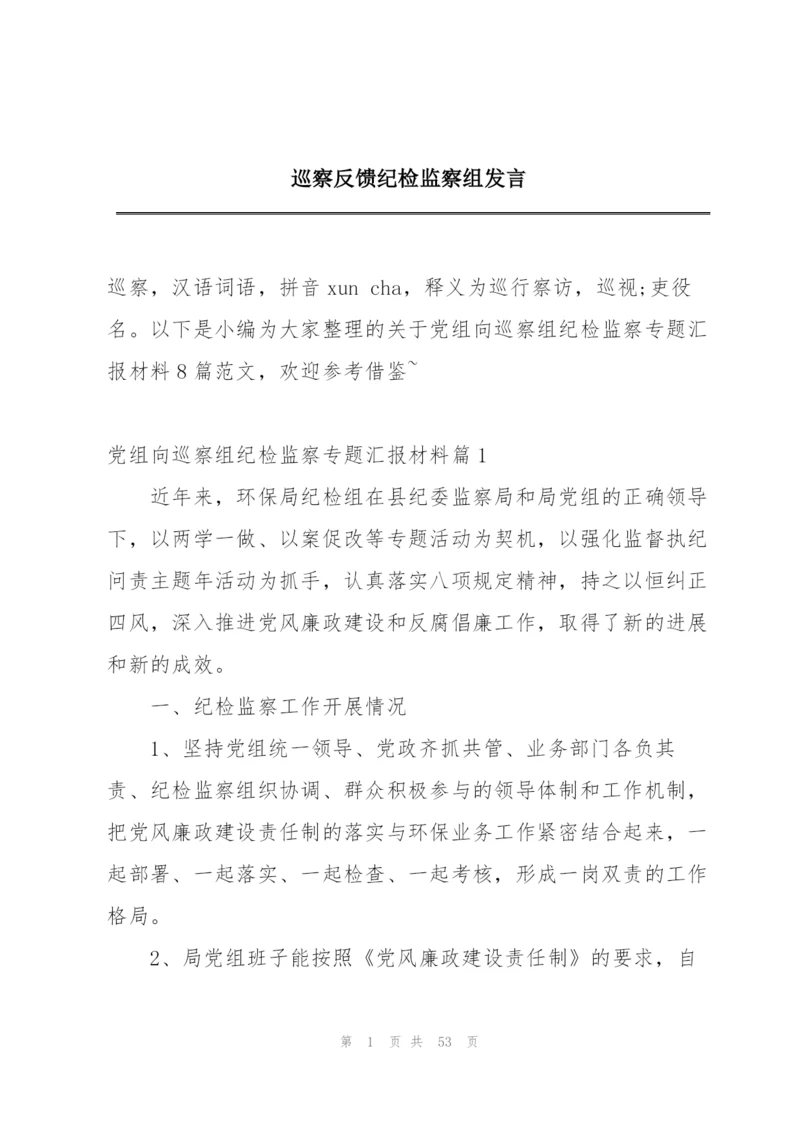 巡察反馈纪检监察组发言.docx