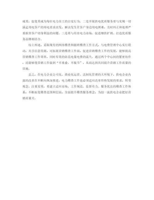 精编之电力营销稽查工作计划范文.docx