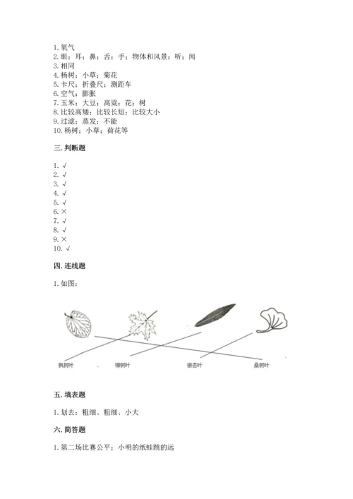 教科版一年级上册科学期末测试卷【a卷】.docx