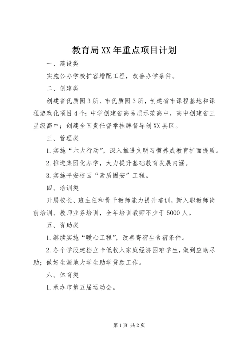 教育局XX年重点项目计划.docx