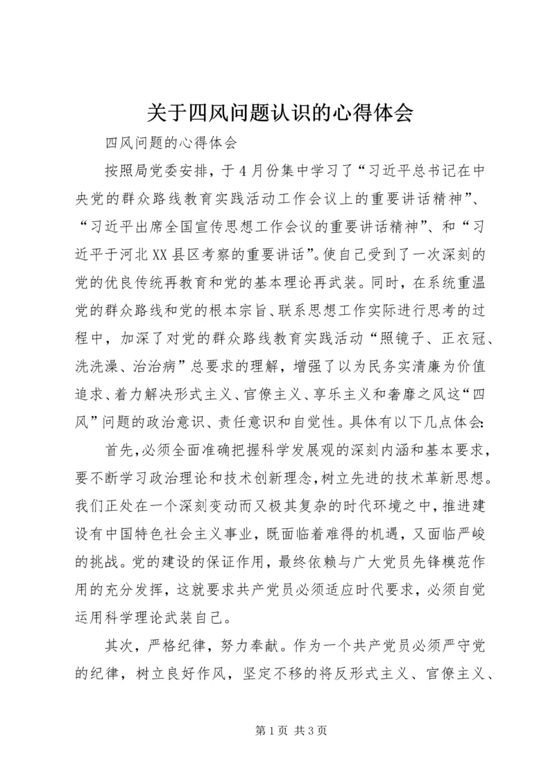 关于四风问题认识的心得体会.docx