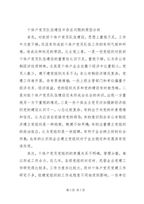 对于个体户党员队伍建设的问题与对策.docx