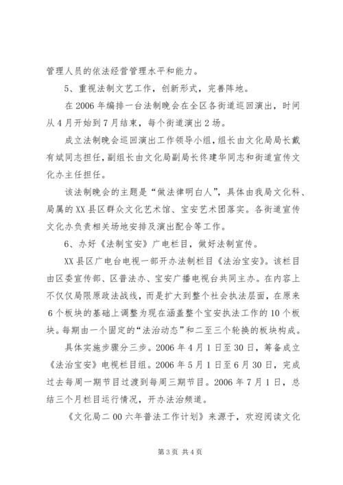 文化局二00六年普法工作计划 (2).docx