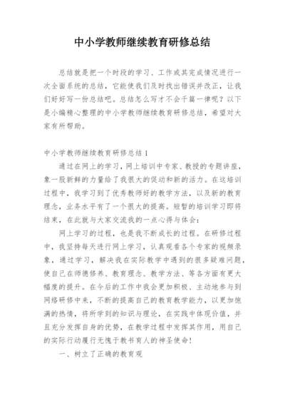 中小学教师继续教育研修总结.docx