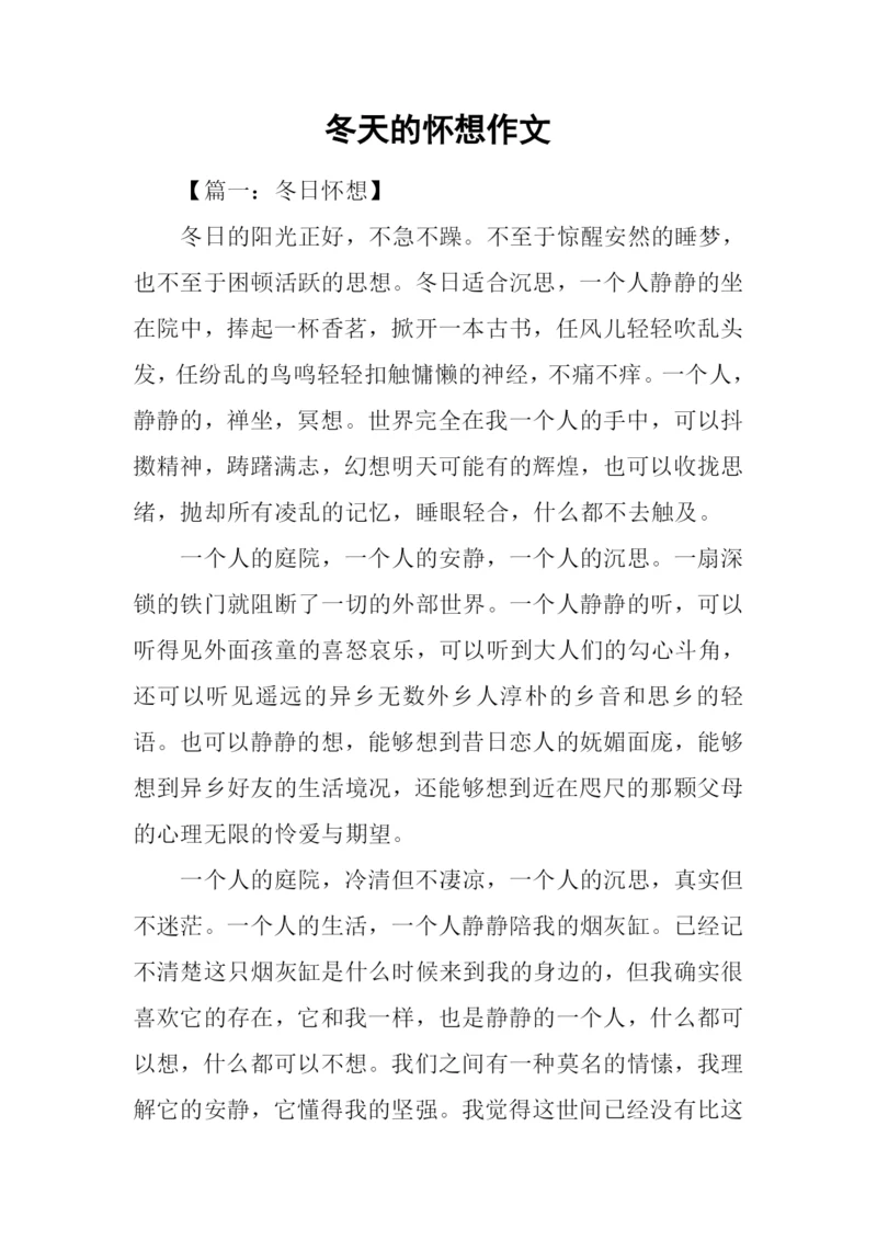 冬天的怀想作文.docx