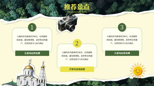 旅游剪纸风旅游分析PPT模板