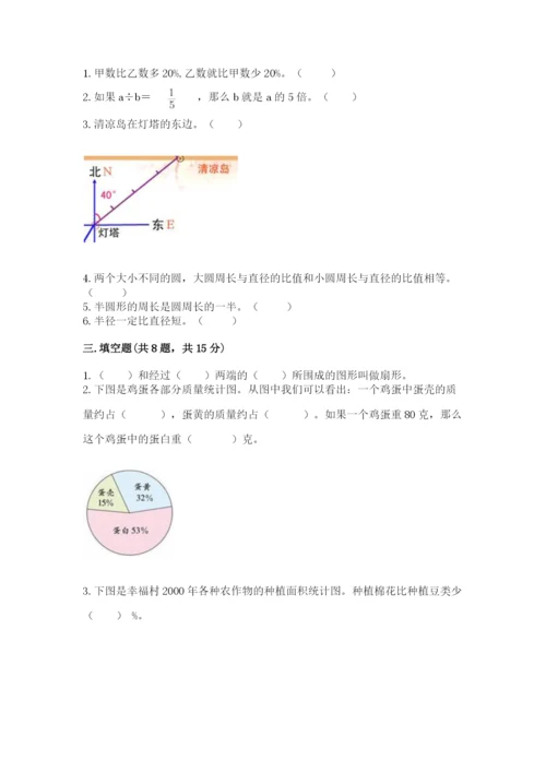 六年级上册数学期末测试卷附参考答案（考试直接用）.docx