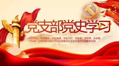 党支部党史学习教育工作总结动态PPT